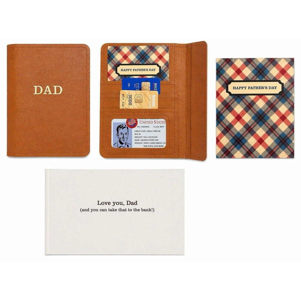 Papyrus Father’s Day Wallet Card Faux Leather Dad Card Gift Holder